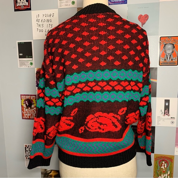 Vintage Retro 80’s Rose Print Sweater from Arielle - Picture 4 of 13